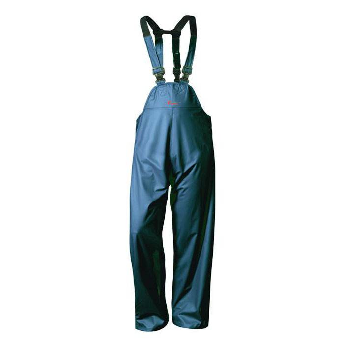 Regenlatzhose - Gr. XL - marine - PU auf Polyester-Trägergewebe - EN 343 Kl. 1 - atmungsaktiv, wind- und wasserdicht 8.000 mm