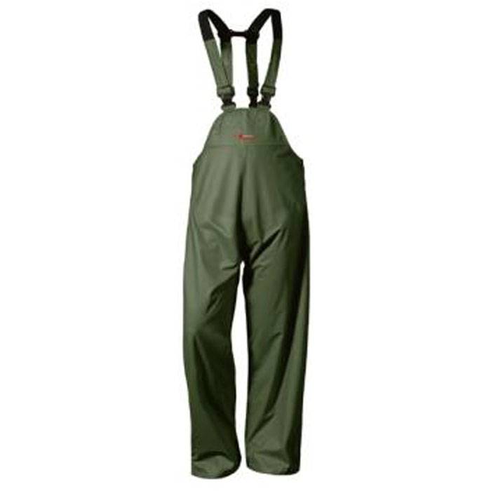 PU Winter Regenlatzhose - Gr. M - oliv - DIN 61536 - PU-beschichtetes Baumwollträgergewebe - Nierenschutz