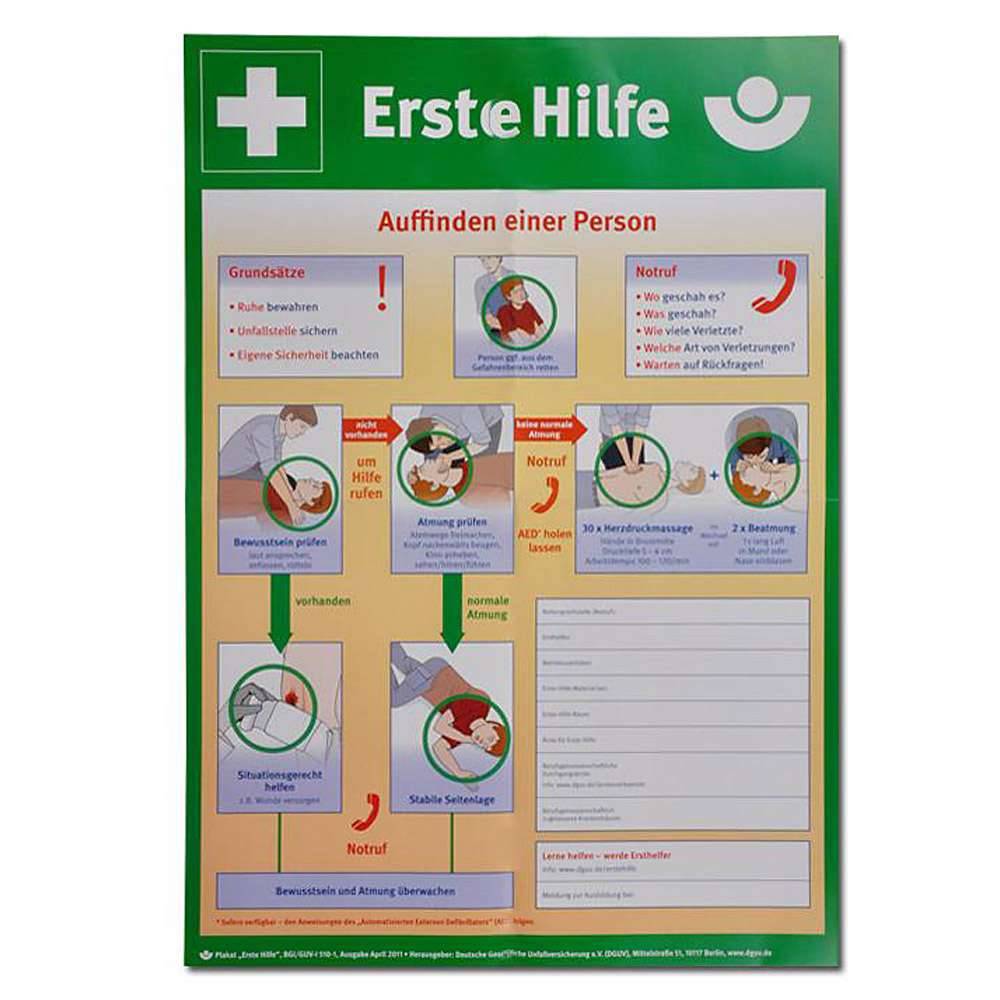 Anleitung Erste-Hilfe - Plakatform - Papier