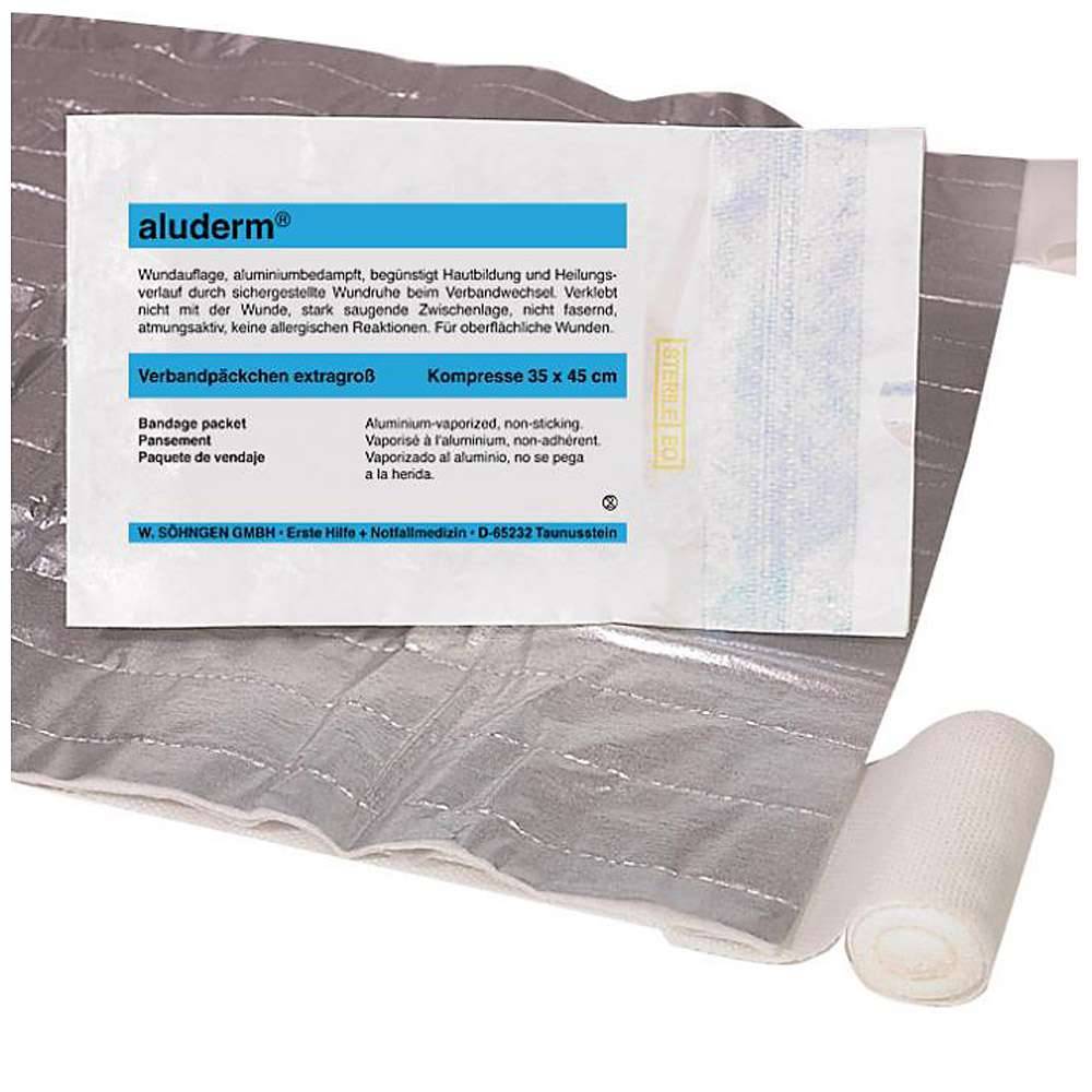 aluderm® Verbandpäckchen extragroß 3 m x 6 cm Kompresse 35 x 45 cm