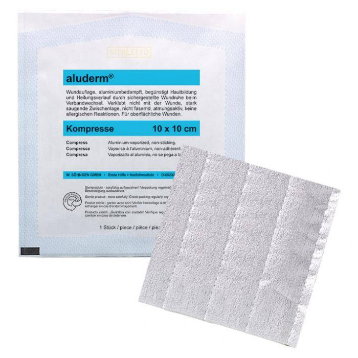 Kompressen - 10x10 cm - Polyestervlies - "aluderm®"