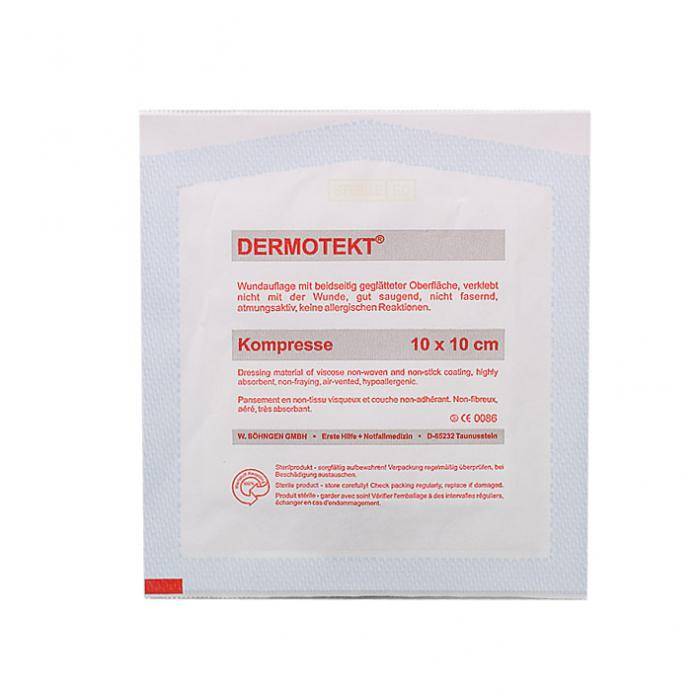 DERMOTEKT® PES - Kompresse - DIN 13 152 - 10 x 10 cm - 2 Stück