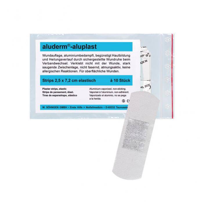 aluderm®-aluplast - elastisch Strips - 2,5 x 7,2 cm - Farbe weiß - VE 10 Stk. - Preis per VE