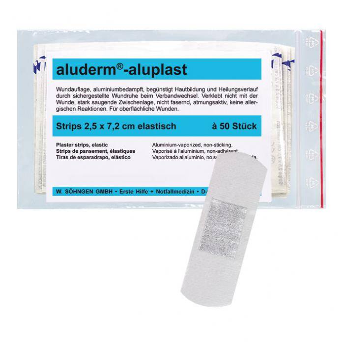 aluderm®-aluplast - elastisch Strips - 2,5 x 7,2 cm - Farbe weiß - VE 50 Stk. - Preis per VE