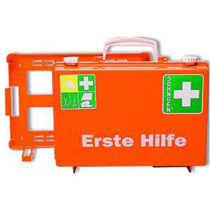 Erste-Hilfe-Koffer - 310 x 210 x 130 mm - orange - ABS-Kunststoff - "Erste Hilfe SN-CD" - Norm Plus - DIN 1789