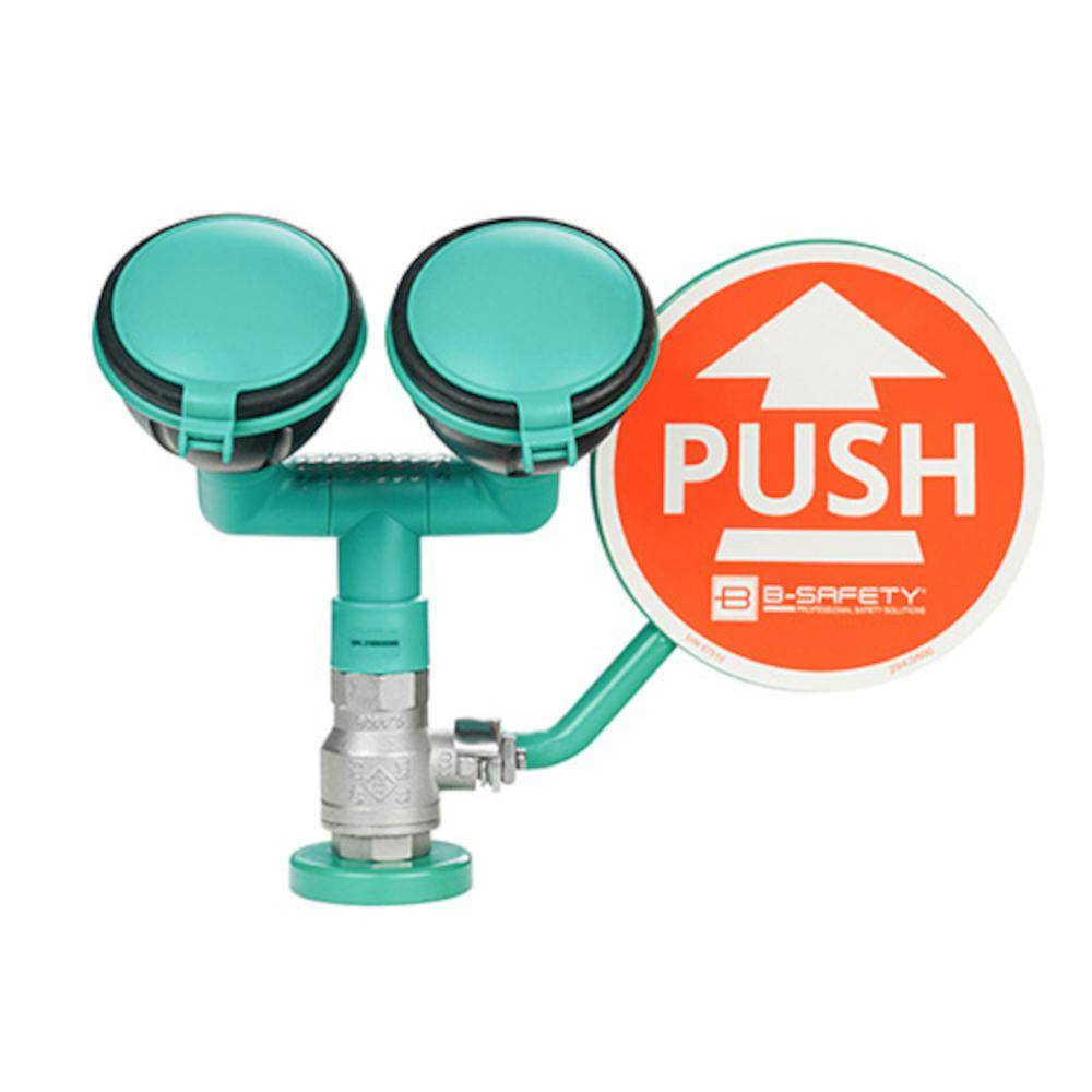 Sicherheits-Augendusche mit zwei Brauseköpfen 45° - ClassicLine - Edelstahl, Kunststoff - Wasseranschluss 1/2-Zoll-IG - für Tischmontage - Preis pe