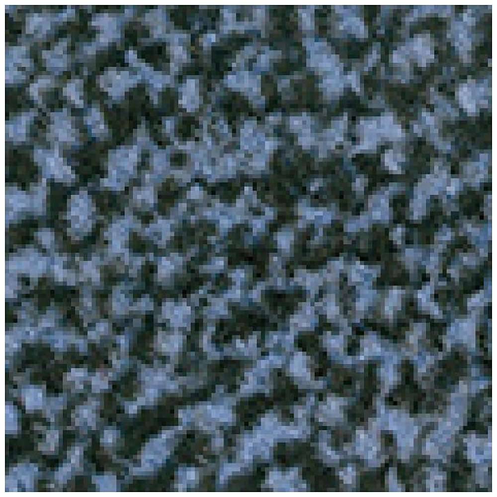 Ein Nahaufnahmebild von zufälligem Bildrauschen, ähnlich wie ein Fernsehbildschirm ohne Signal, mit schwarzen und blauen gesprenkelten Mustern.