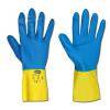 Arbeitshandschuh"Kenora" - Neoprene/Naturlatex - Farbe blau/gelb - Norm EN 388/Klasse 4121 - Größe 7