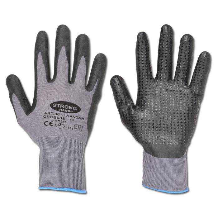 Arbeitshandschuh "HANDAN" - Nylon/Elasthan - Farbe grau/schwarz - EN 388 / Klasse 4121 - Größe 8