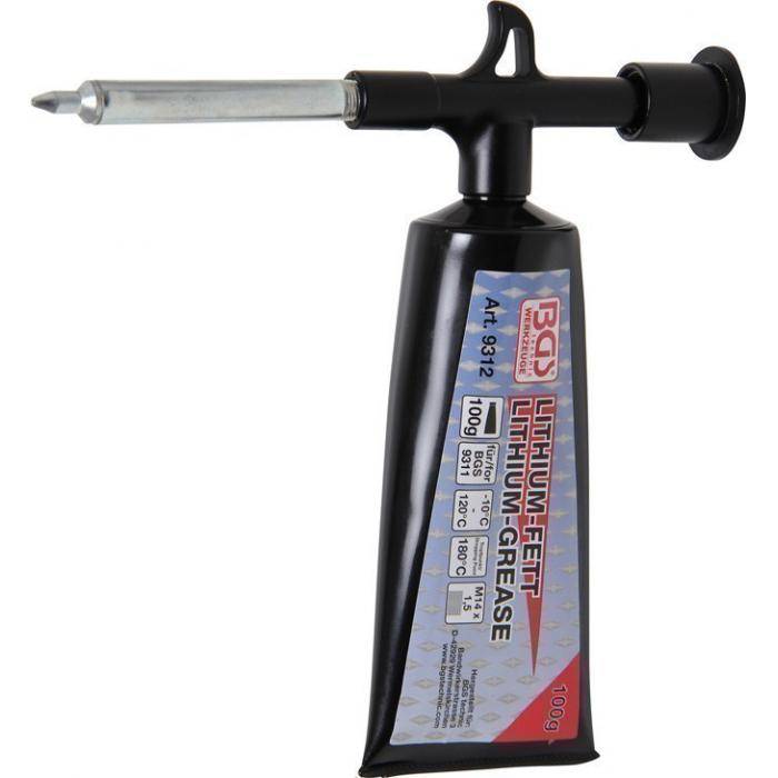 Mini-Fettpresse - inkl. 100 g Lithium-Fett (1 Tube) - Gesamtlänge 180 mm