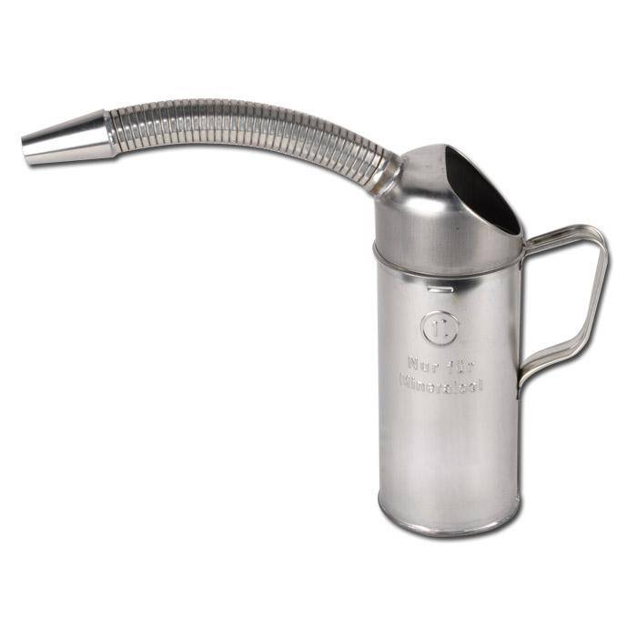 Messbecher DENIOS - Weißblech - Liter 2 L - Auslauf flexibl - Ø Einlass 70 mm - Ø Boden 116 mm - Ø Ausguss 15 mm - Höhe 315 mm - 500 g