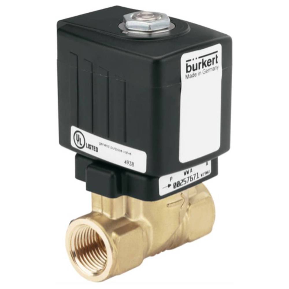 2/2-Wege-Magnetventil - Typ 6213 - zwangsgesteuert - Messing - G 3/4" - 0 bis 10 bar - 24 V