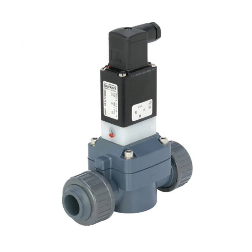 2/2-Wege - Magnetventil - Typ 0142 - für aggressive Medien - PVC - Klebemuffen-Ø 20 mm - 230 V AC - PN 0,5 bis 6