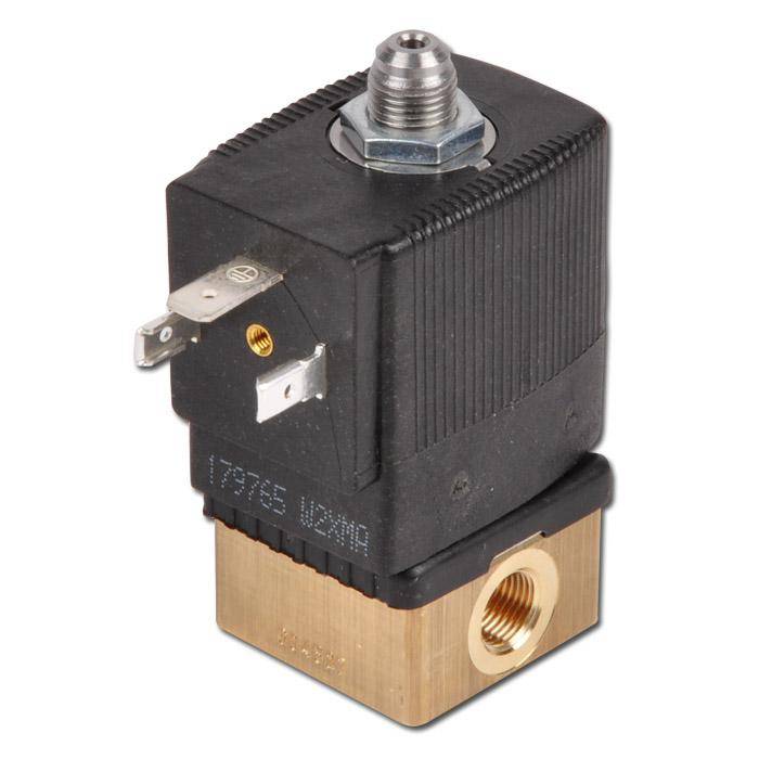 3/2-Wege Magnetventil - Typ 6014 - direktwirkend - Messing - in Ruhestellung geschlossen - G1/4" - 0bis 10 bar - 12 V