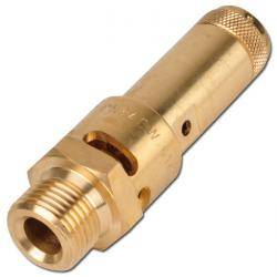 TÜV Sicherheitsventil - Gewinde G 1/2" - Ansprechdruck 14,4 bar - DN 10 mm - Abblaseleistung 106 Nm³/h - Messing / FKM