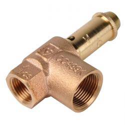 Tüv Ecksicherheitsventil - Wasserheizungsanlagen - G 1/2" - 2,5 bar - Abblasgewinde G 3/4" - Abblasleistung 50 kW - Rotguss