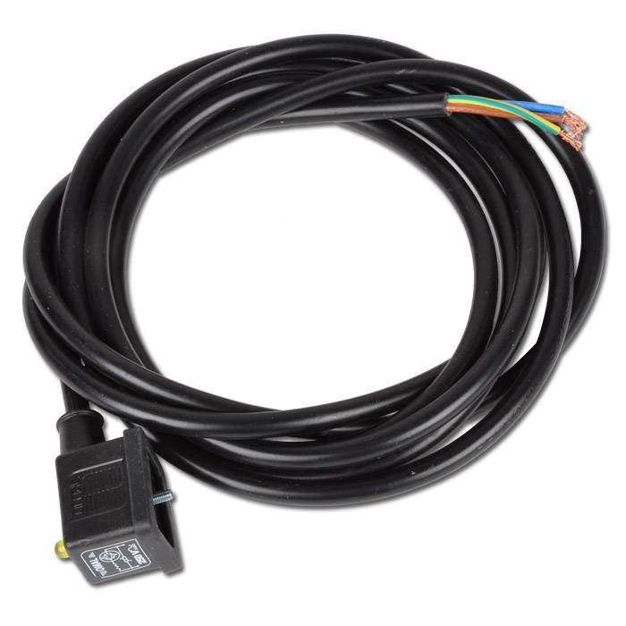 Gerätestecker Typ GSBI nach DIN 43650, Bauform B-Industrie - PVC Kabel 3 x 0,75 mm² - Kabellänge 5 m - Spannung 70 bis 230V AC/DC - Max 16 A