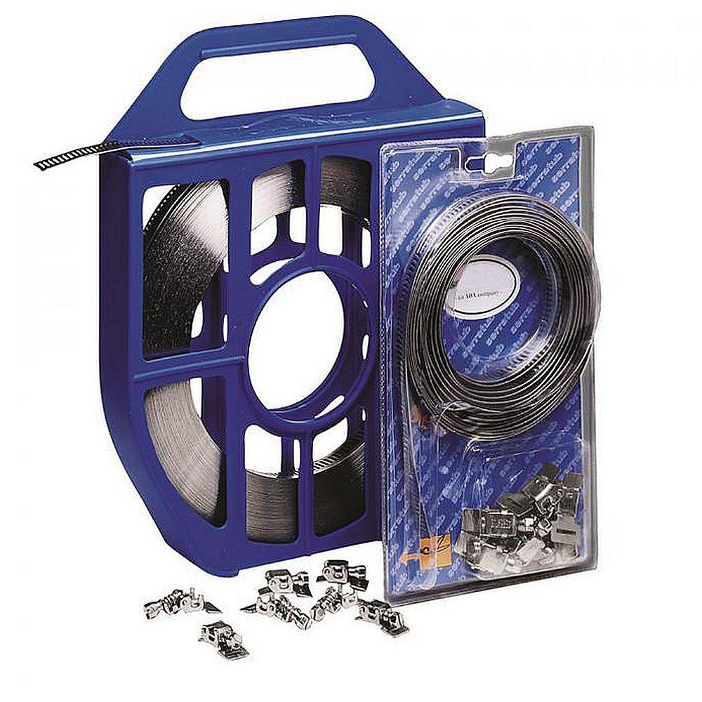 Endlosband-Kit - Band Edelstahl W2B - Länge 5 m - 8 klappbare Köpfe - Preis per Set