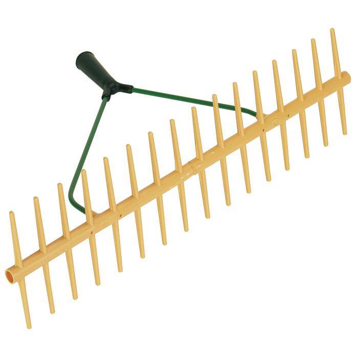 Kunststoff-Rechen - Breite 64 cm - Stielhalter-Ø 27 mm - doppelseitig - 16 Zinken - ohne Stiel