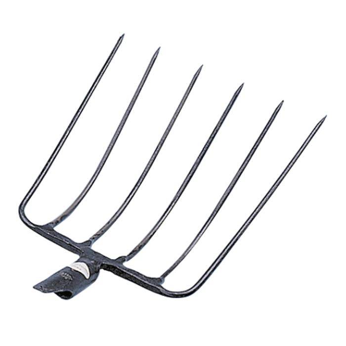 Maisgabel - Federtülle Ø 37 mm - Maße 36x34 cm - 6 Zinken - ohne Stiel