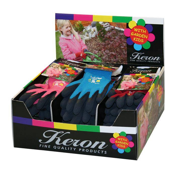 Kinderhandschuh-Display Kids - VE 18 Paar - Preis per VE - je 6 Paar rot, moosgrün, marine