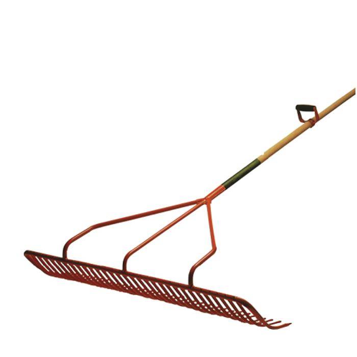 Handschlepprechen mit Außenzinken und Handschlepprechen - mit Außenzinken - Länge 131 cm - Zinken 32 - mit Stiel