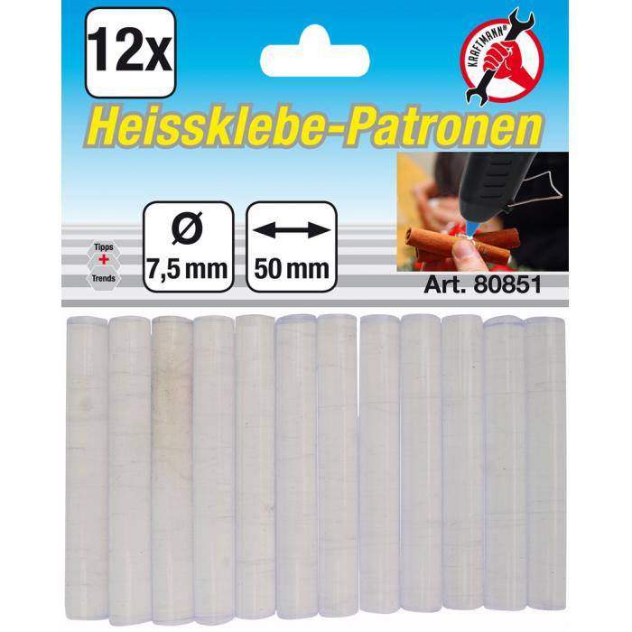 Heissklebe-Patronen - 7,5 mm x 50 mm - 12-tlg.