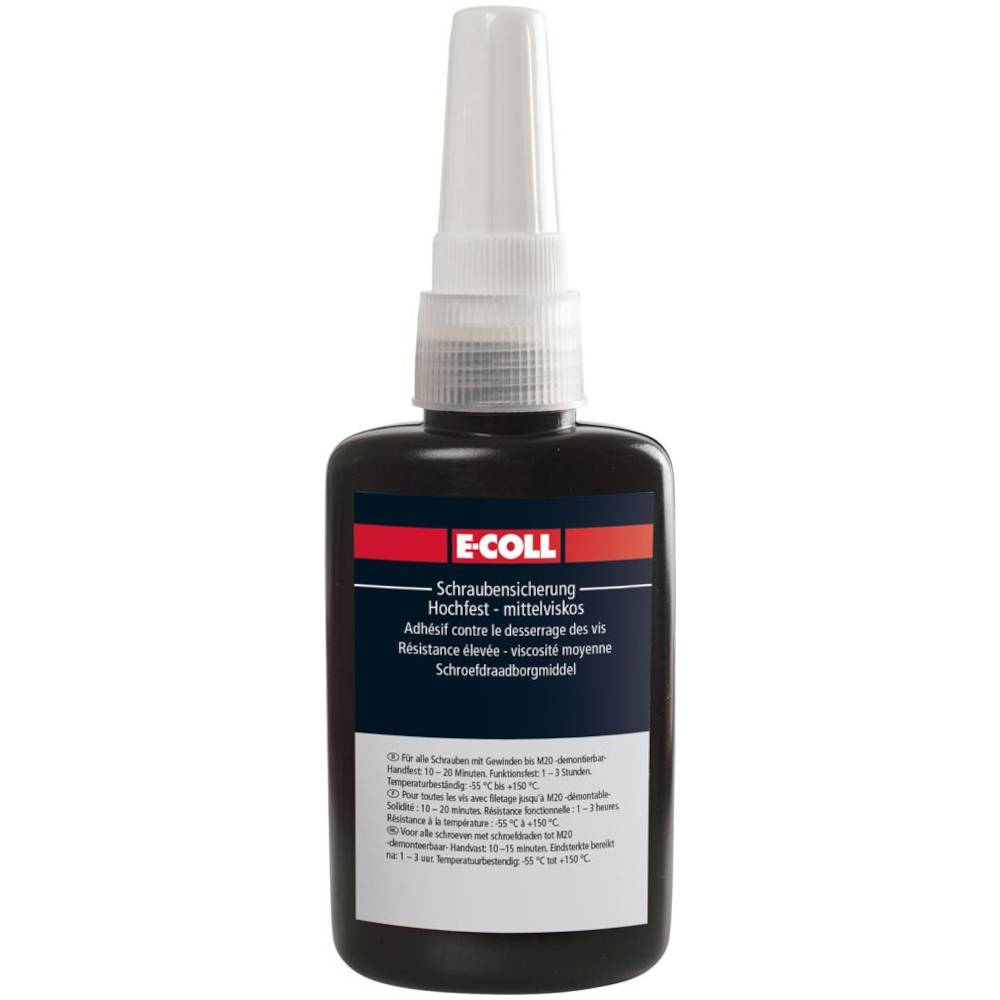 Schraubensicherung - hochfest/mittelviskos - 50 ml - E-COLL - Spaltfüllvermögen 0,15 mm