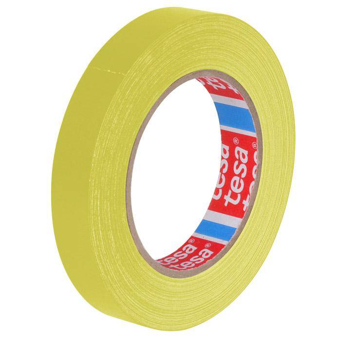 Gewebe Klebeband - TESA - mit Naturkautschukkleber - hoch wetterfest - wasserdicht - Rollenbreite 50 mm - Rollenlänge 25 m - gelb