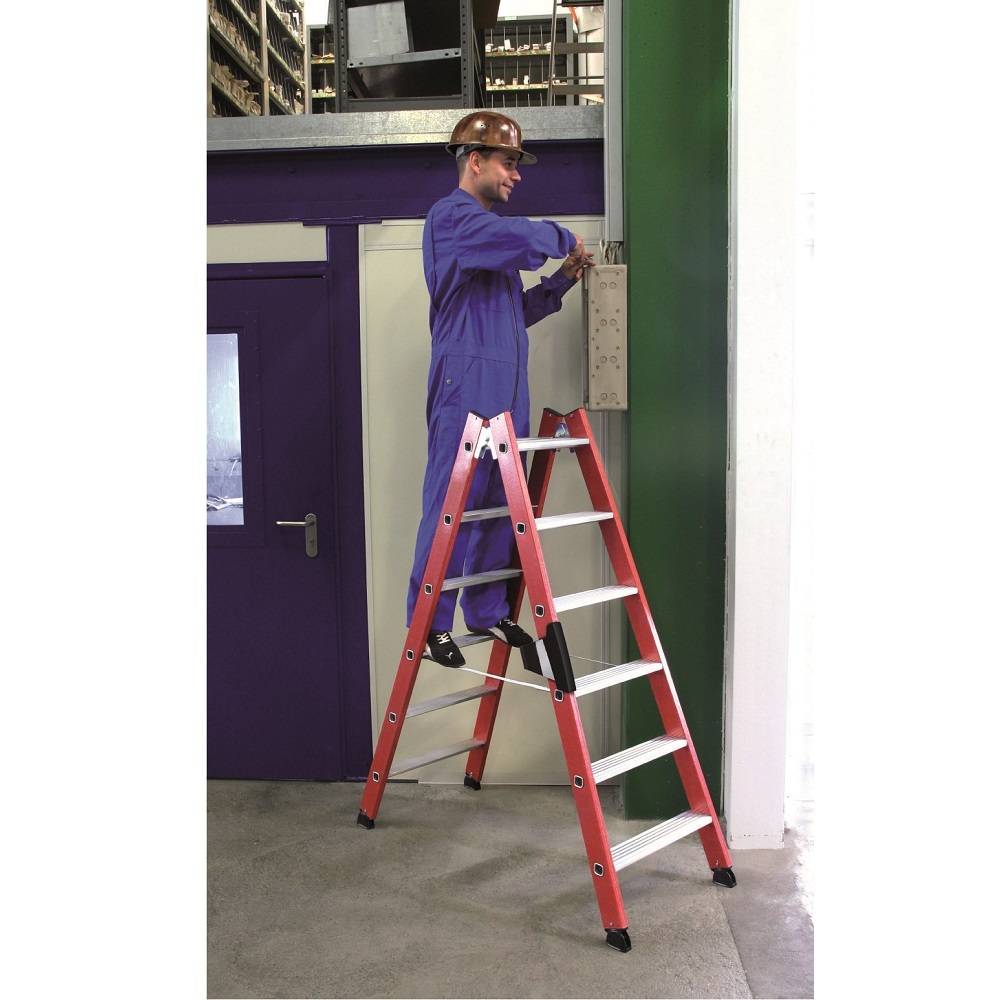 Stufen-Doppelleiter - Krause - Holme aus GFK - Leiterhöhe 2,25 m