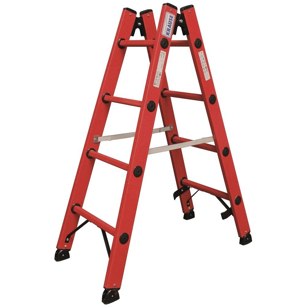 Sprossen-Doppelleiter - Krause - Sprossen und Holme aus GFK - Leiterhöhe 1,70 m