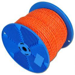 Textil-Seil - 3-schäftig gedreht - Polypropylen - verrottungsbeständig - Seil-Ø 6 mm - orange - Tragkraft 70 kg - 120 m - Preis per Rolle