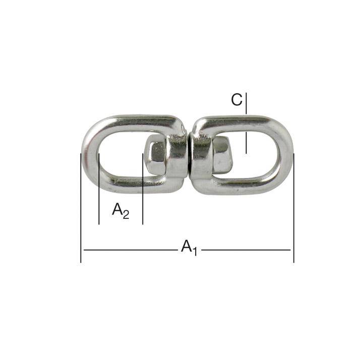 Wirbel - Auge/Auge - Edelstahl (V2A) - VE 10 Stück - Preis per VE