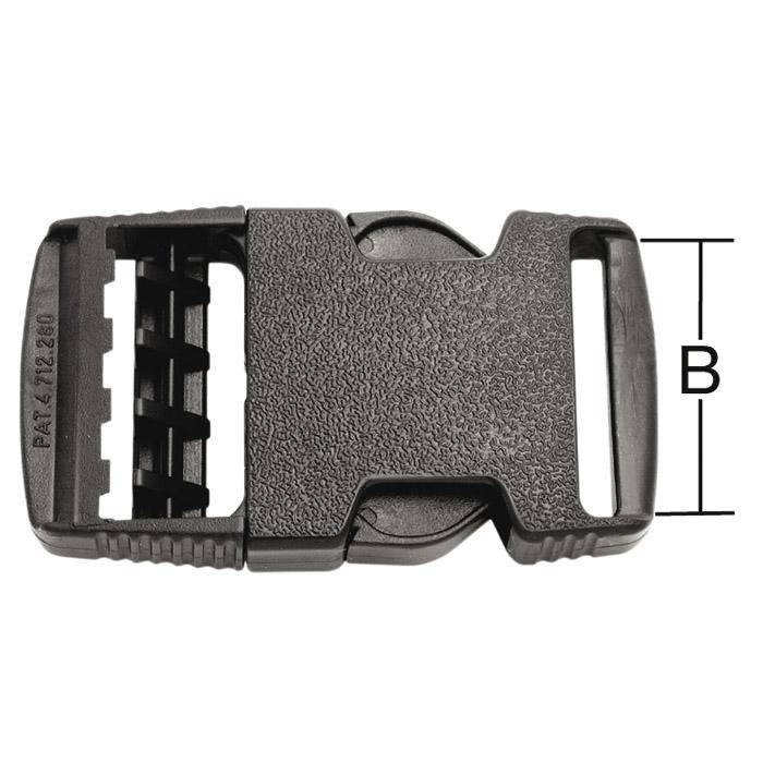 Steckverschluss - Kunststoff - schwarz - für Gurte bis 25 mm - SB-verpackt - VE 5 Stück - Preis per VE