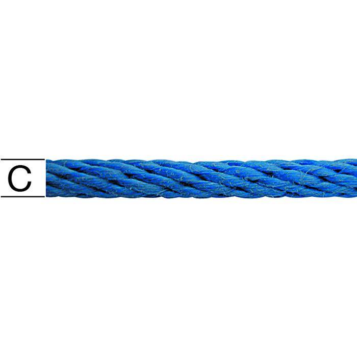 Seil - Polypropylen - spiralgeflochten - blau - Ø 10 mm - Länge 60 m - Belastbarkeit 133 kg - auf Spule - Preis per Rolle