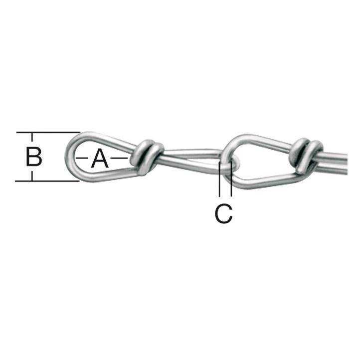 Knotenkette - Nenndicke 2,5 mm - Belastbarkeit 70 kg - Bund à 30 m - VE 1 Bund