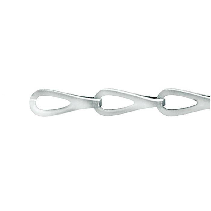 Patentkette DIN 5279 - 0,4 mm Nenndicke - Messing verchromt - auf Spule - Preis per Rolle