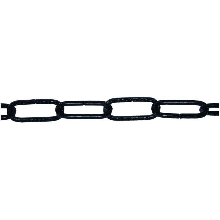 Zierkette - vierkant gehämmert - schwarz gebrannt - Nenndicke 3 mm - Belastbarkeit 20 kg - 25 m - Preis per Rolle