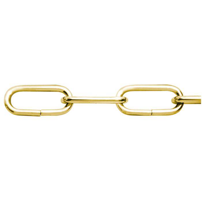 Zierkette - vermessingt - Rundstahl - gerade Kettenglieder - Nenndicke 2 mm - 10 m - Preis per Rolle