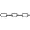 Eine Nahaufnahme einer kurzen Metallkette mit vier ineinander verschlungenen ovalen Gliedern.