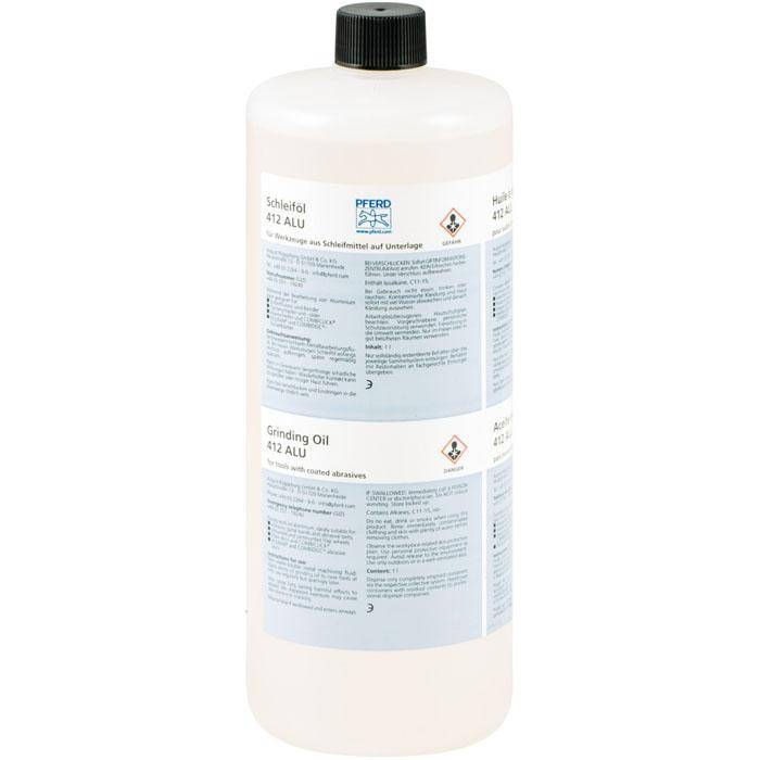 Schleiföl - PFERD - für Stahl, Buntmetall, Edelstahl, Aluminium - VE 1 l - Bezeichnung 412/1 ALU - Verwendung für Aluminium
