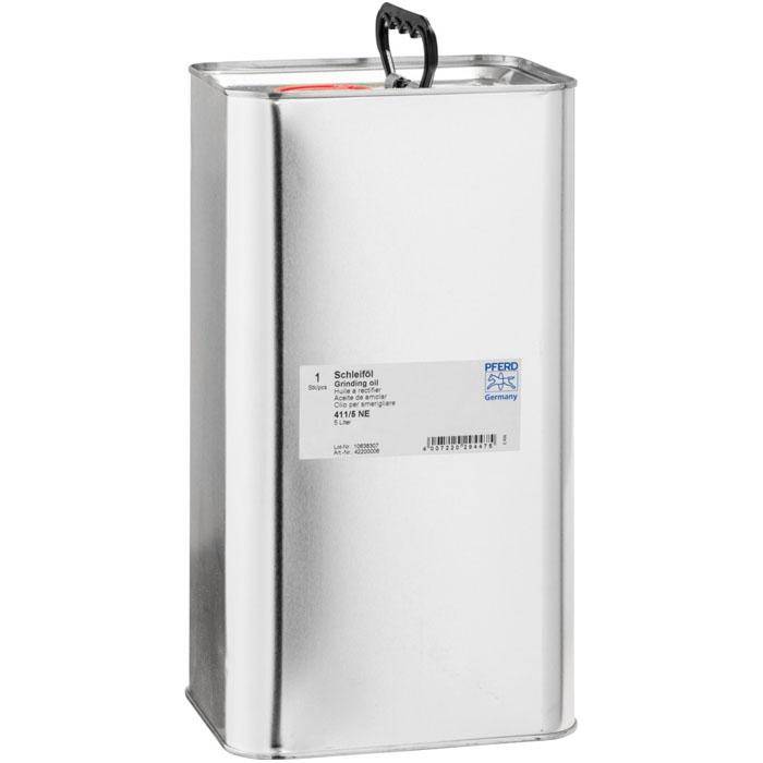 Schleiföl - PFERD - für Stahl, Buntmetall, Edelstahl, Aluminium - VE 5 l - Bezeichnung 411/5 NE - Verwendung für Buntmetall, Edelstahl