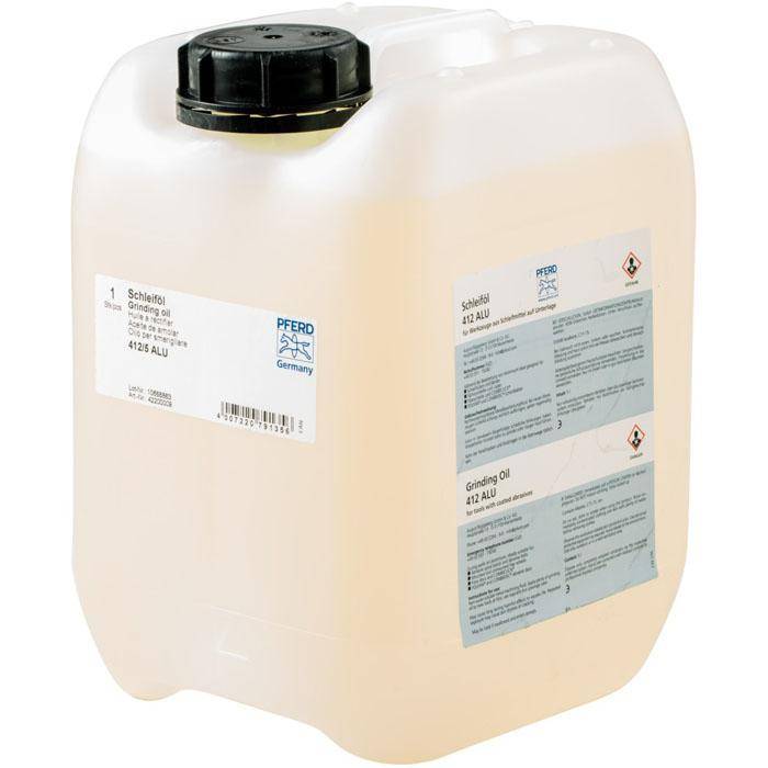 Schleiföl - PFERD - für Stahl, Buntmetall, Edelstahl, Aluminium - VE 5 l - Bezeichnung 412/5 ALU - Verwendung für Aluminium