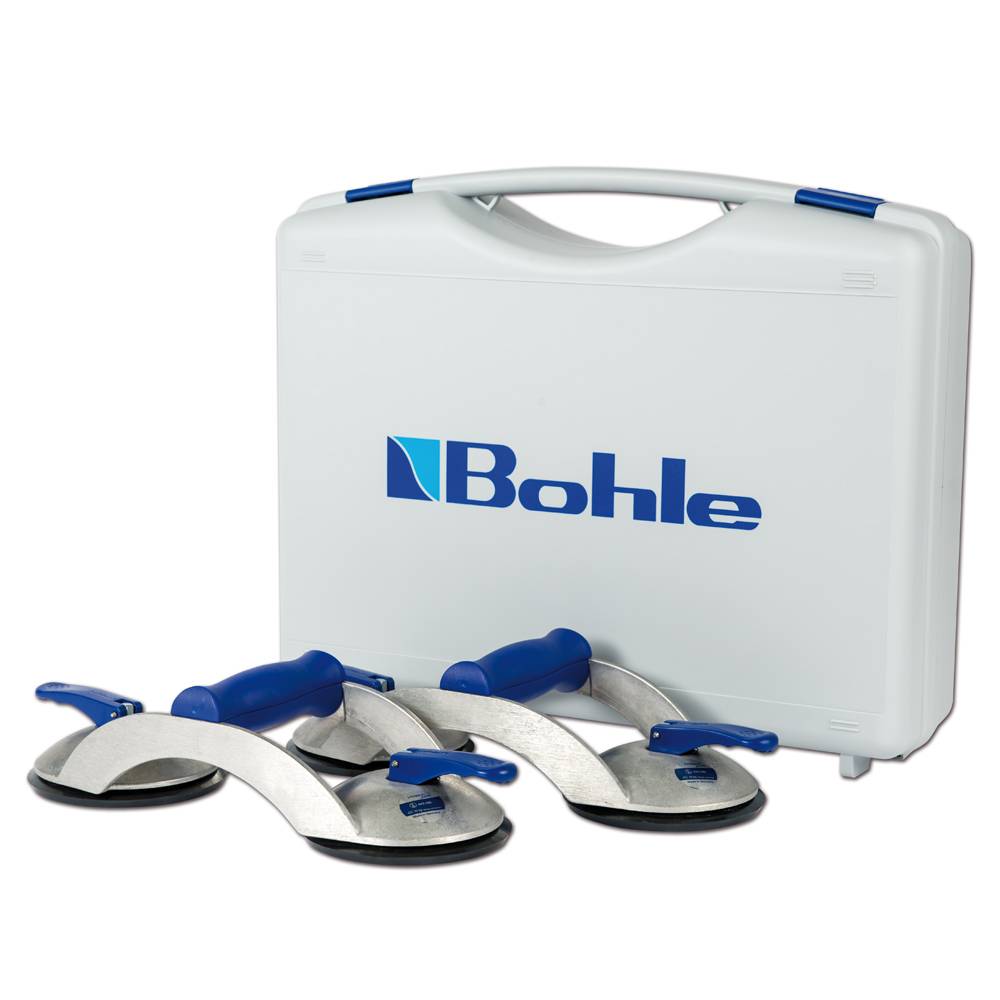 Veribor® blue line Saugheber-Set - im Koffer - 2 Saugköpfe - Saugscheiben-Ø 120 mm - Tragkraft pro Set 140 kg