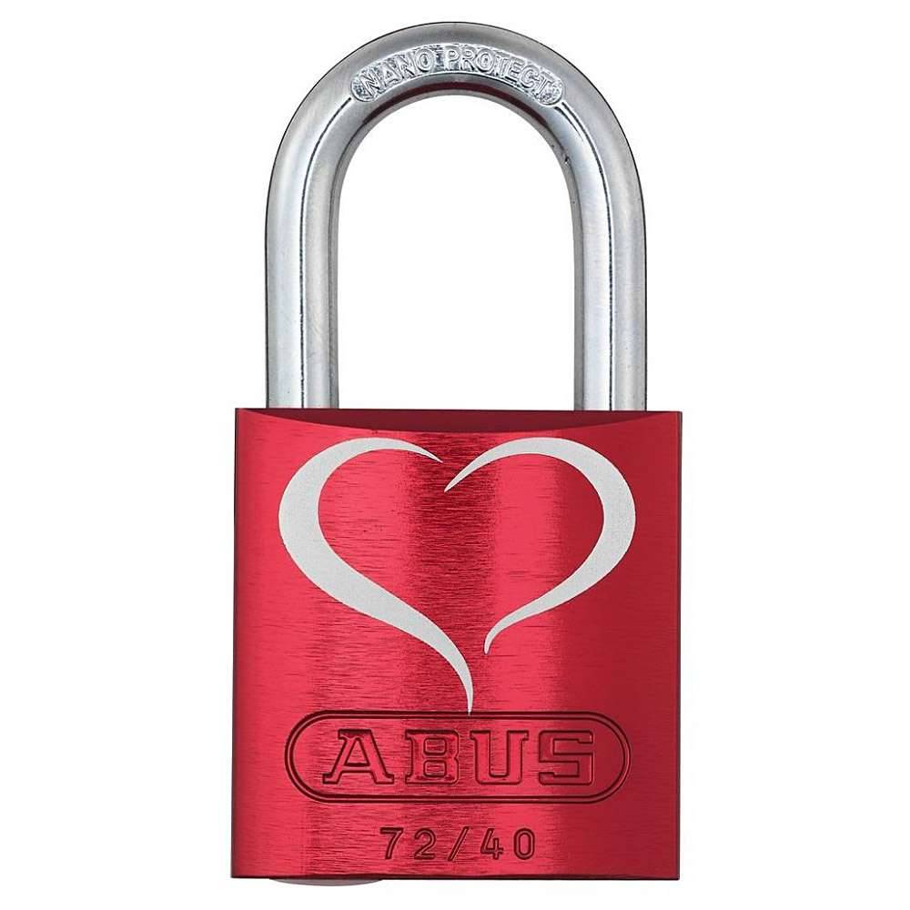 Vorhängeschloss - Modell 72 LoveLock - zum Absichern von Wertgängenständen oder Bereiche - SL 6 - SB 39 - BB 20 - BH 27 - BS 6,5 - SS 19 - SH 74 mm