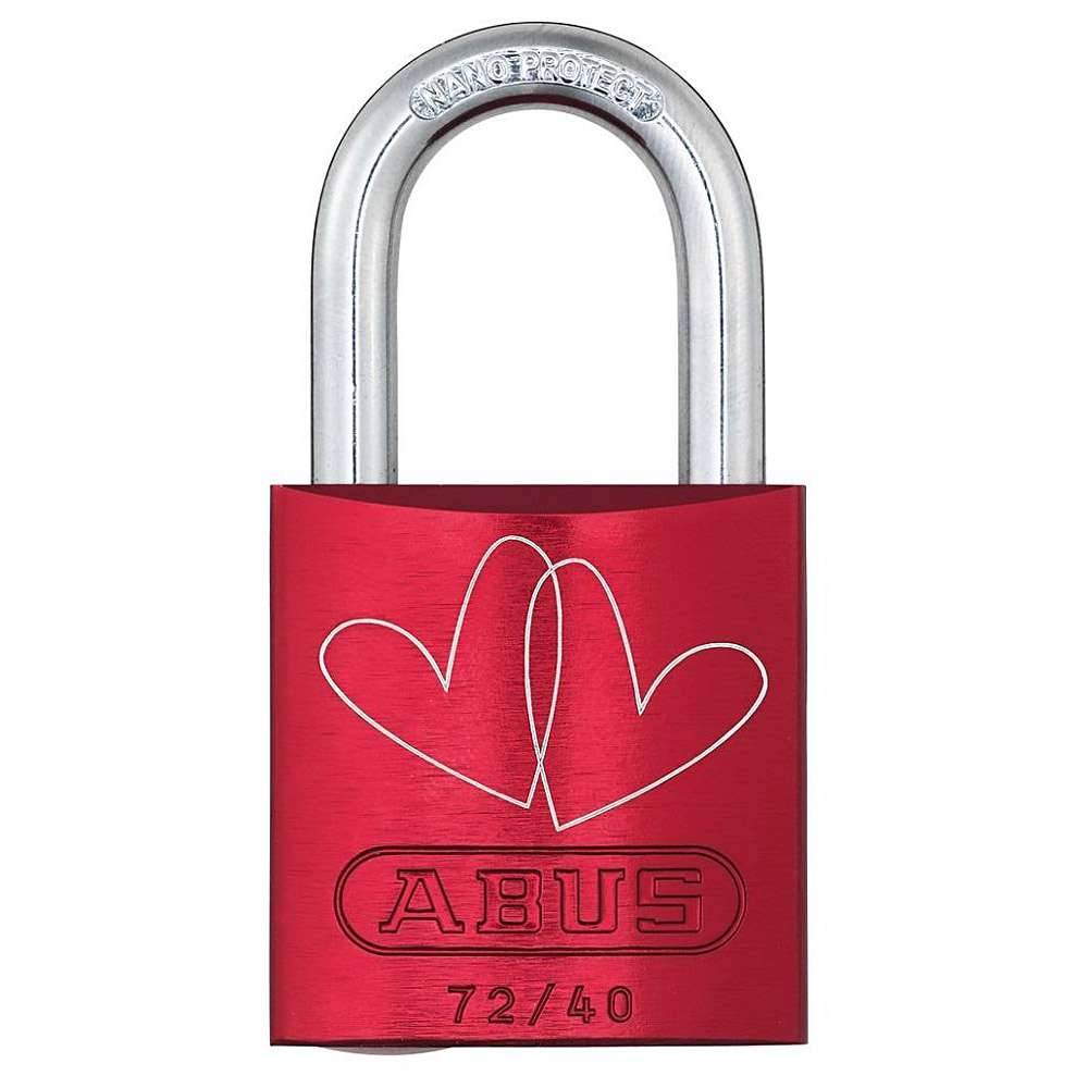 Vorhängeschloss - Modell 72 LoveLock - zum Absichern von Wertgängenständen oder Bereiche - SL 6 - SB 39 - BB 20 - BH 27 - BS 6,5 - SS 19 - SH 74 mm