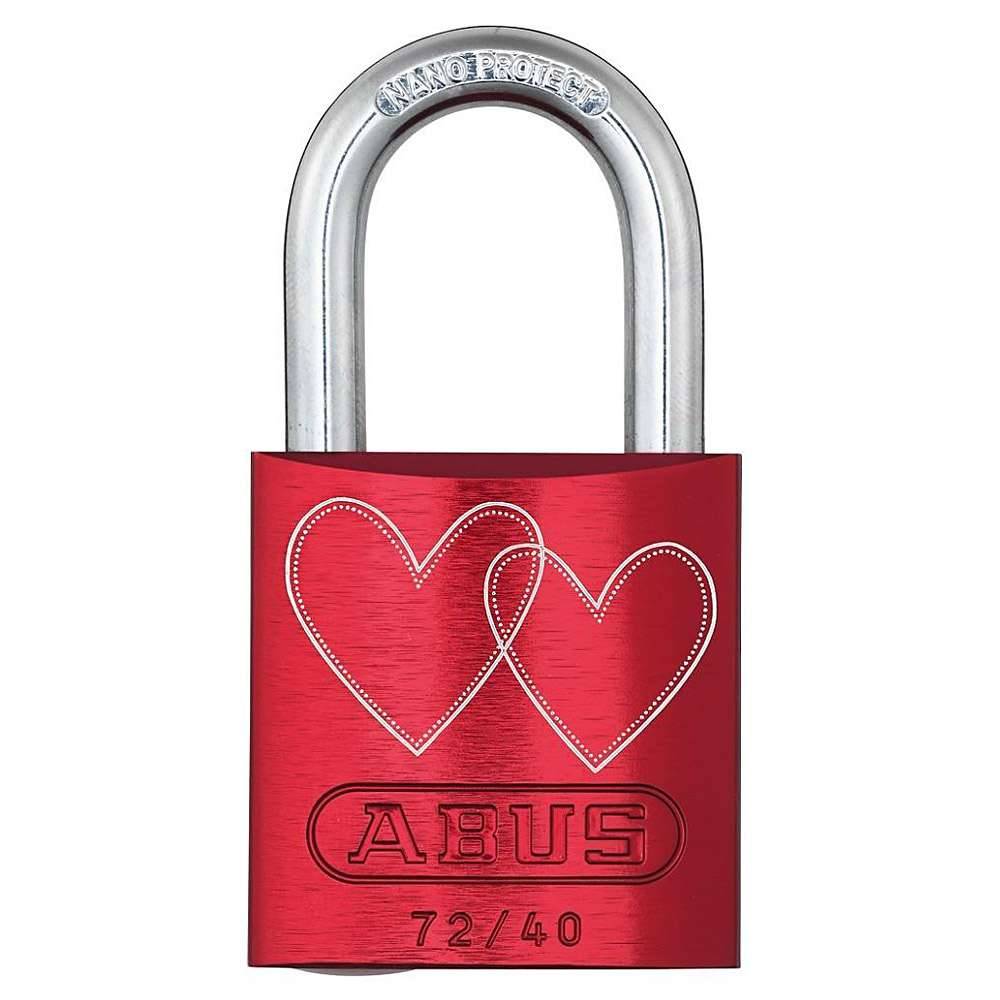 Vorhängeschloss - Modell 72 LoveLock - zum Absichern von Wertgängenständen oder Bereiche - SL 6 - SB 39 - BB 20 - BH 27 - BS 6,5 - SS 19 - SH 74 mm