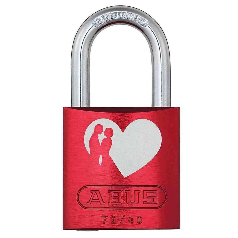 Vorhängeschloss - Modell 72 LoveLock - zum Absichern von Wertgängenständen oder Bereiche - SL 6 - SB 39 - BB 20 - BH 27 - BS 6,5 - SS 19 - SH 74 mm