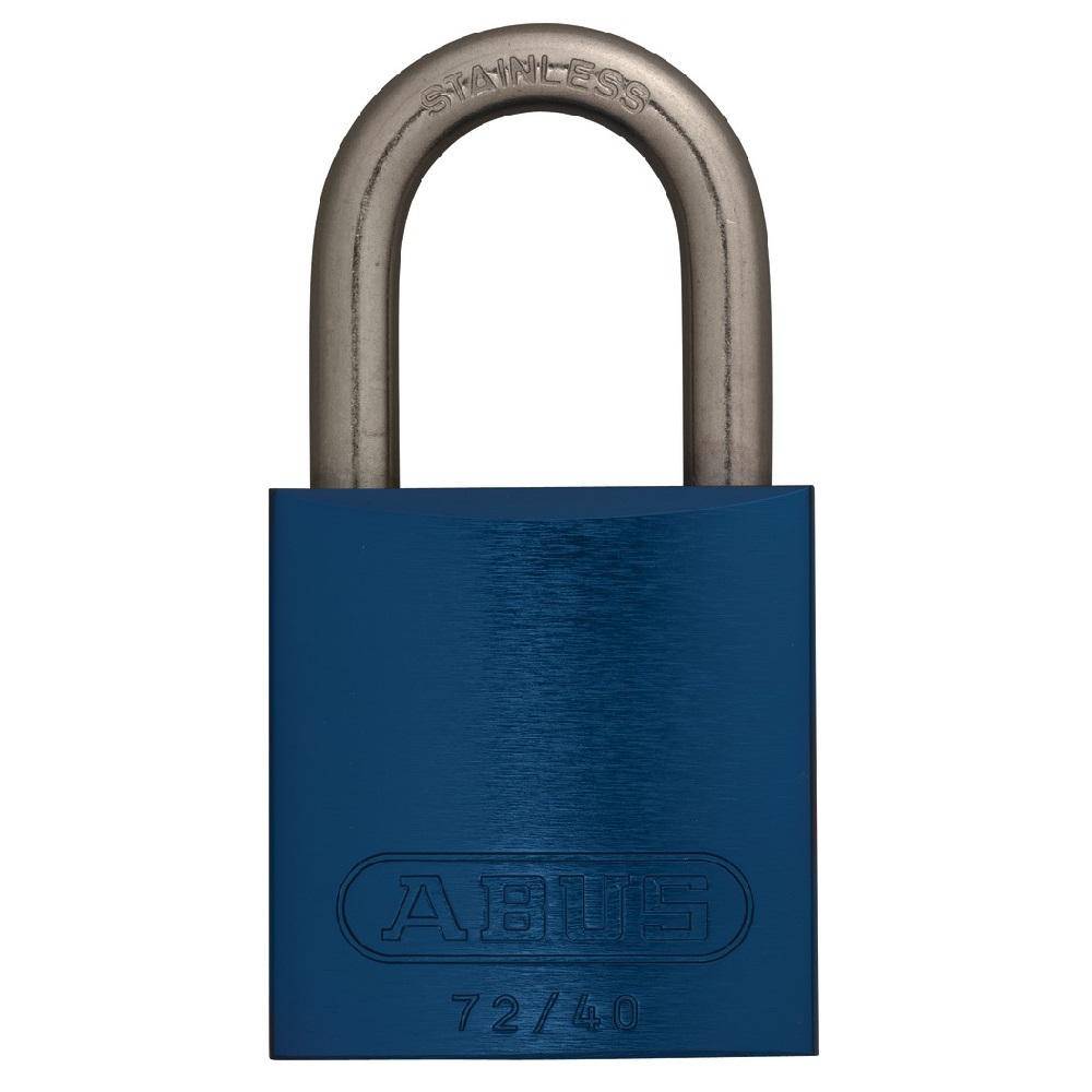 Vorhängeschloss - 72IB/40 color gl. - Bügel aus rostfreiem Edelstahl - Modell - 72IB/40 color blau - Breite 39 mm - Höhe 74 mm - LB 27 mm - LW 20