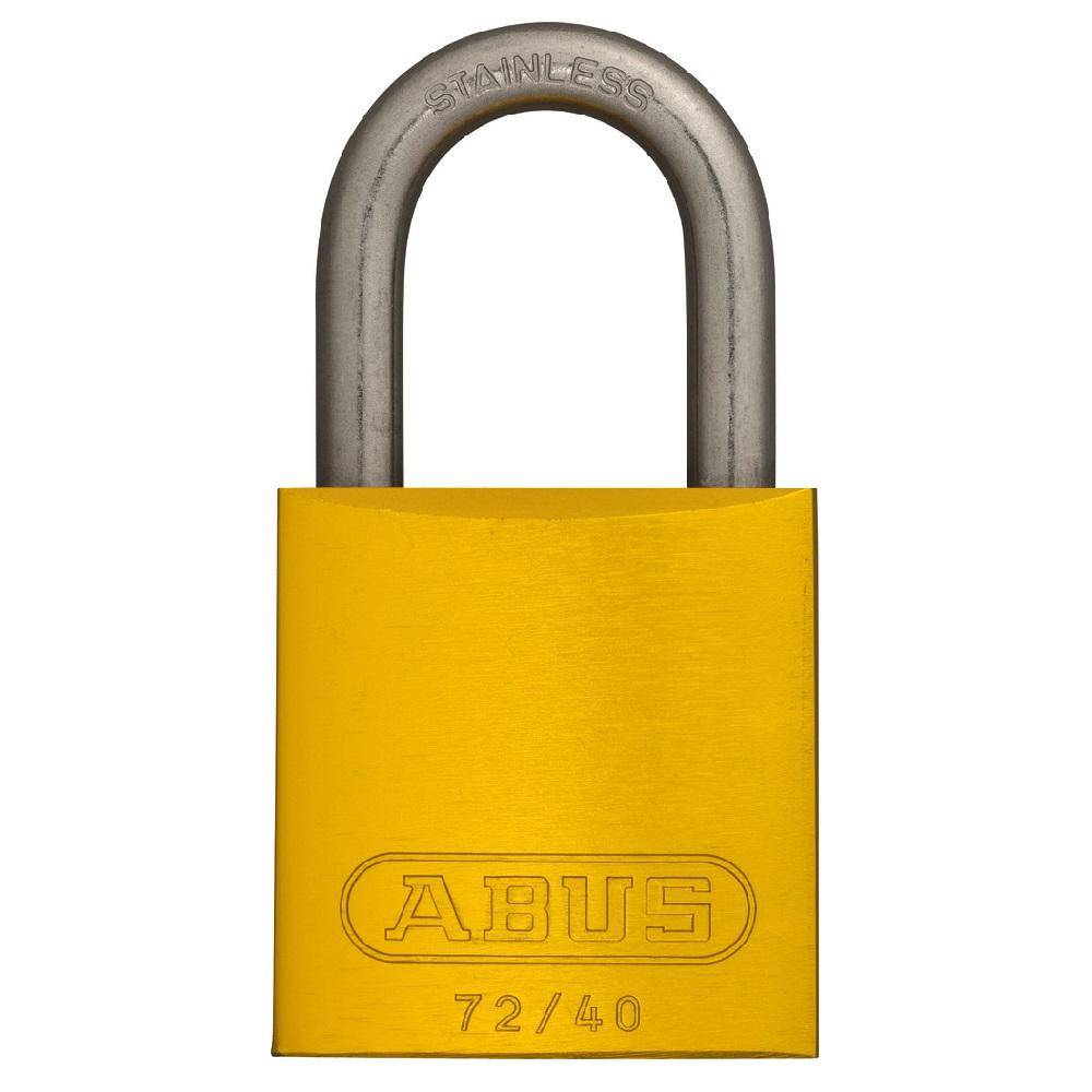 Vorhängeschloss - 72IB/40 color gl. - Bügel aus rostfreiem Edelstahl - Modell - 72IB/40 color gelb - Breite 39 mm - Höhe 74 mm - LB 27 mm - LW 20